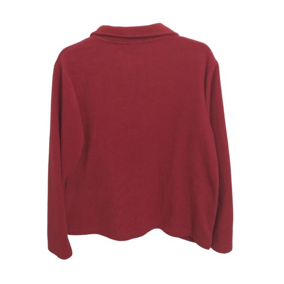 Kim Rogers Red Zip Up Long Sleeve Fleece sz L - Picture 5 of 8
